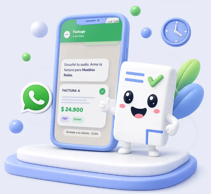 Factura emitida por WhatsApp con Factugo